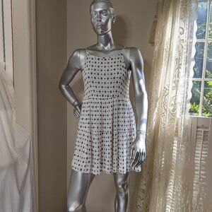 L.A. Hearts Black & White Boho Tiered Mini Sundress